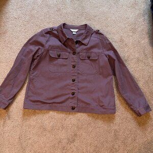 Christopher & Banks Dusty Purple Plum Heavy Cotton Barn Coat XL